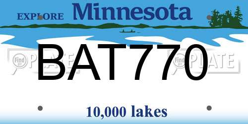 BAT770 Minnesota License Plate