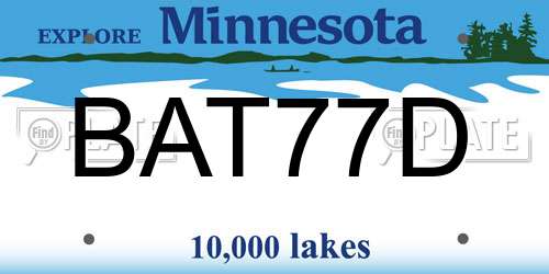 BAT77D Minnesota License Plate
