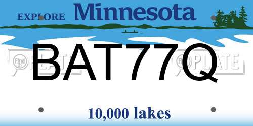 BAT77Q Minnesota License Plate
