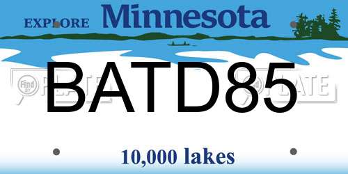 BATD85 Minnesota License Plate