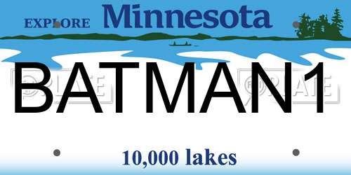 BATMAN1 Minnesota License Plate