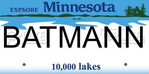 BATMANN Minnesota License Plate