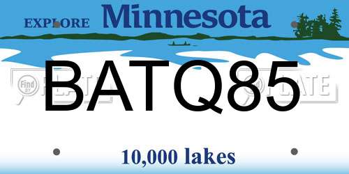 BATQ85 Minnesota License Plate