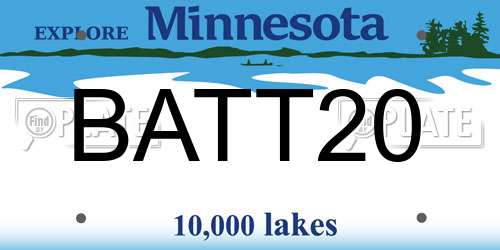 BATT20 Minnesota License Plate