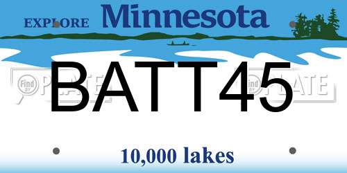 BATT45 Minnesota License Plate