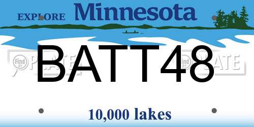 BATT48 Minnesota License Plate