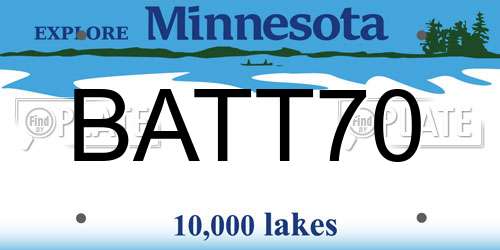 BATT70 Minnesota License Plate