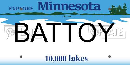 BATTOY Minnesota License Plate