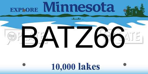 BATZ66 Minnesota License Plate