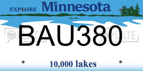BAU380 Minnesota License Plate
