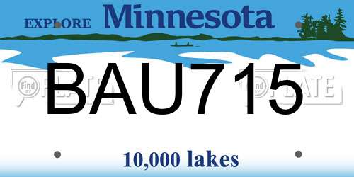 BAU715 Minnesota License Plate
