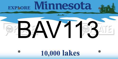 BAV113 Minnesota License Plate