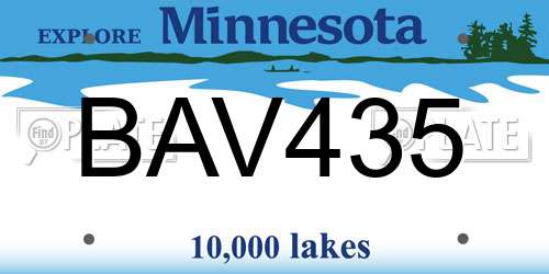 BAV435 Minnesota License Plate