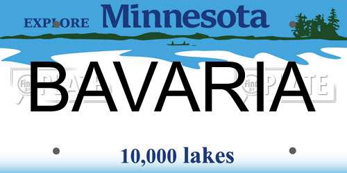 BAVARIA Minnesota License Plate