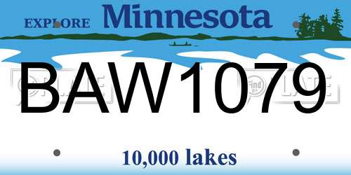BAW1079 Minnesota License Plate