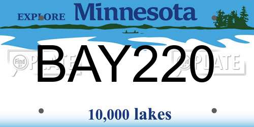 BAY220 Minnesota License Plate