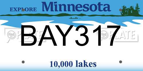 BAY317 Minnesota License Plate