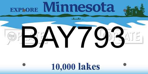 BAY793 Minnesota License Plate