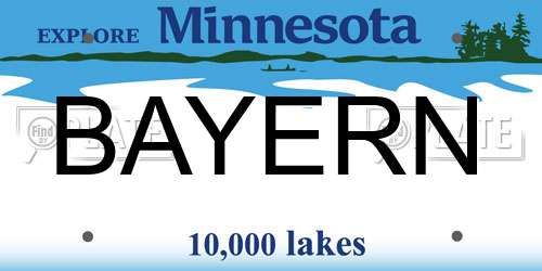 BAYERN Minnesota License Plate