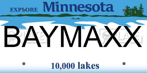 BAYMAXX Minnesota License Plate