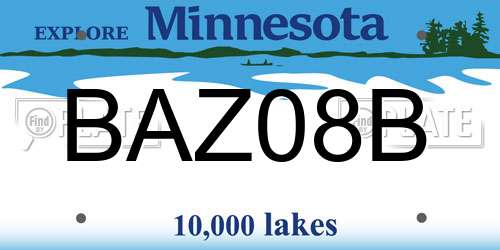 BAZ08B Minnesota License Plate