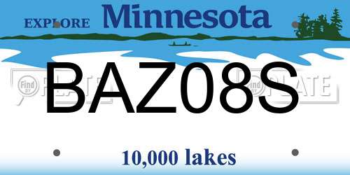 BAZ08S Minnesota License Plate