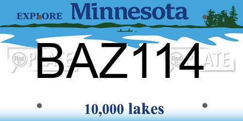 BAZ114 Minnesota License Plate