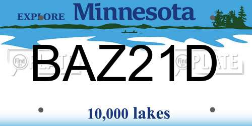 BAZ21D Minnesota License Plate