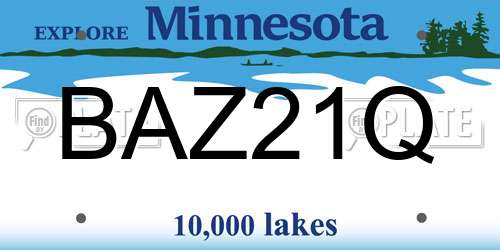 BAZ21Q Minnesota License Plate