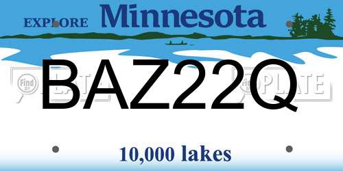 BAZ22Q Minnesota License Plate