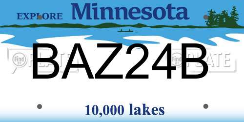 BAZ24B Minnesota License Plate
