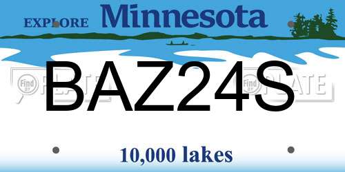 BAZ24S Minnesota License Plate