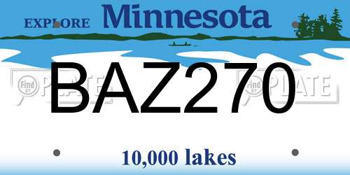 BAZ270 Minnesota License Plate