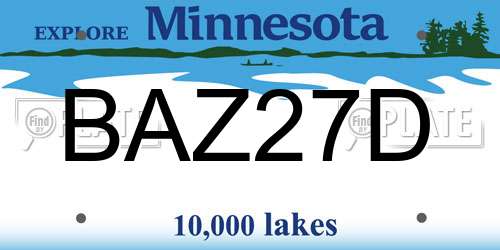 BAZ27D Minnesota License Plate