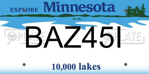 BAZ45I Minnesota License Plate