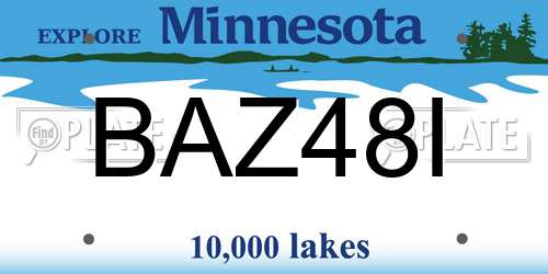 BAZ48I Minnesota License Plate