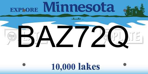 BAZ72Q Minnesota License Plate