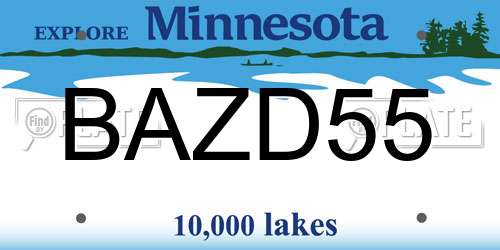 BAZD55 Minnesota License Plate