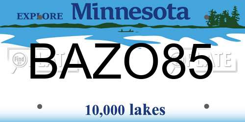 BAZO85 Minnesota License Plate