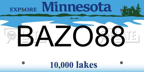 BAZO88 Minnesota License Plate