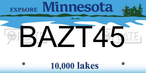 BAZT45 Minnesota License Plate