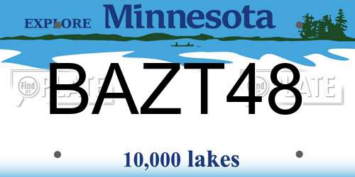 BAZT48 Minnesota License Plate