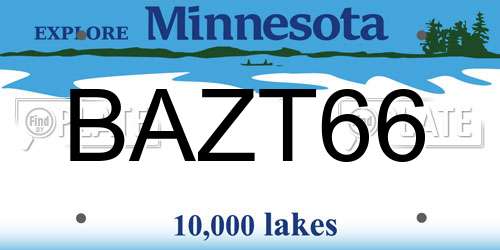 BAZT66 Minnesota License Plate