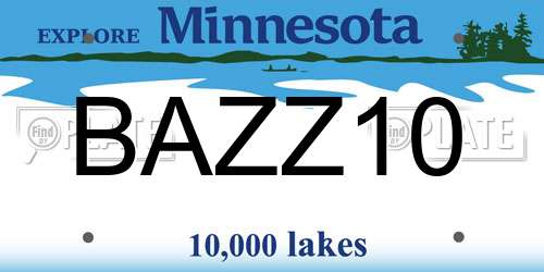 BAZZ10 Minnesota License Plate