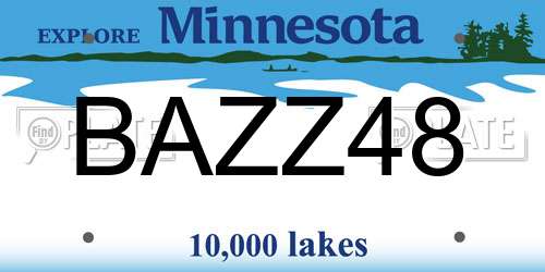 BAZZ48 Minnesota License Plate