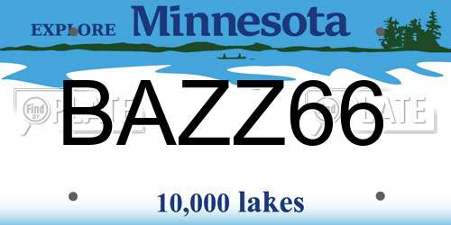 BAZZ66 Minnesota License Plate