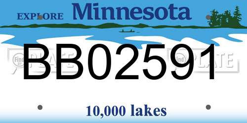 BB02591 Minnesota License Plate