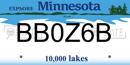BB0Z6B Minnesota License Plate