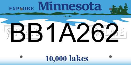 BB1A262 Minnesota License Plate