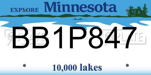 BB1P847 Minnesota License Plate